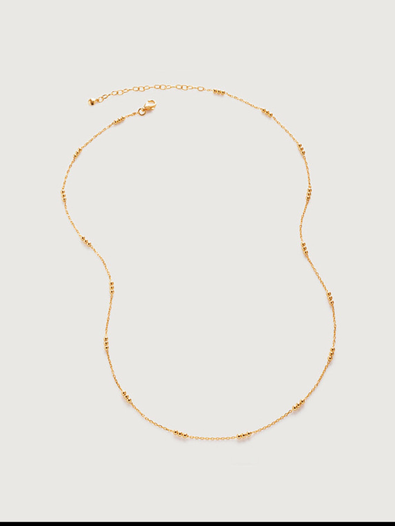 18K Gold Plated Triple-stranded Small Bead Necklace