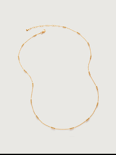 18K Gold Plated Triple-stranded Small Bead Necklace