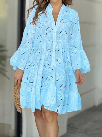 Elegant and Comfortable Embroidered Cotton Loose-fitting Dress