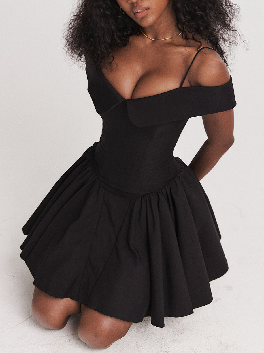 Flattering Off Shoulder A-Line Dress