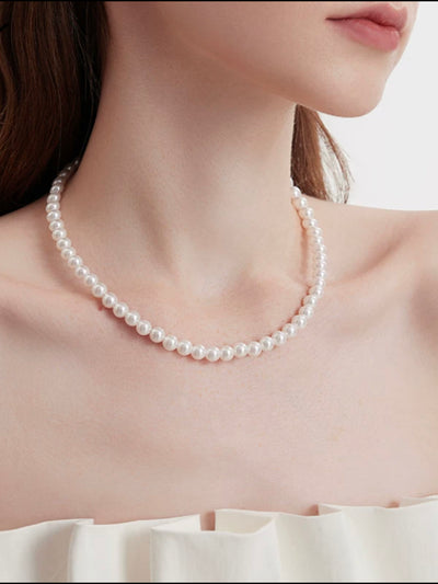 925 Sterling Silver Freshwater Pear Bead Necklace