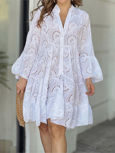 Elegant and Comfortable Embroidered Cotton Loose-fitting Dress