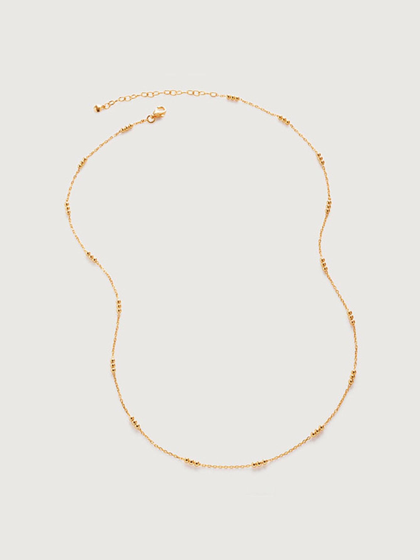 18K Gold Plated Triple-stranded Small Bead Necklace