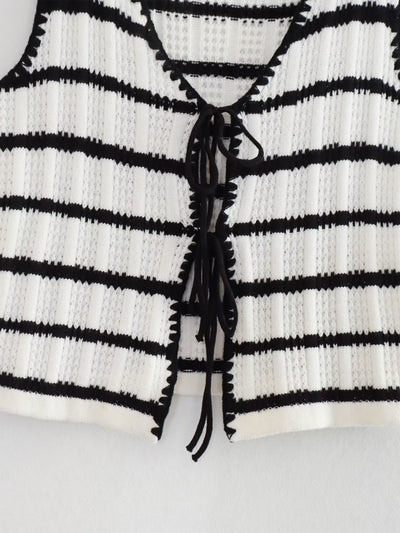 Knit Stripe Vest Crop Top