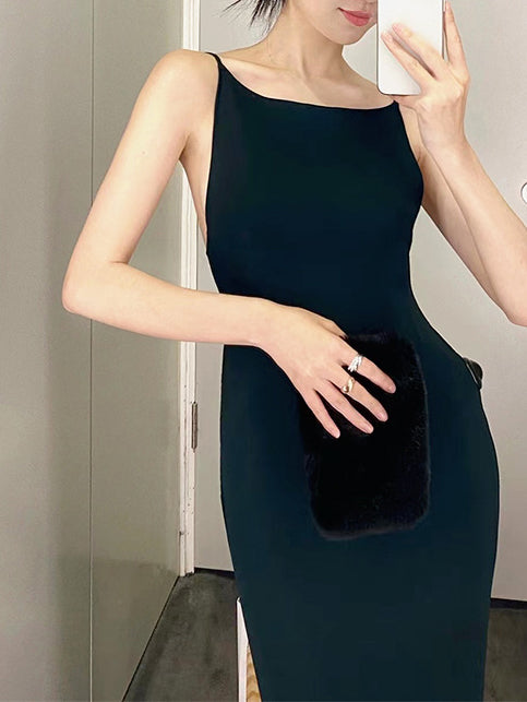 Strapless Backless Slim Elastic Dress