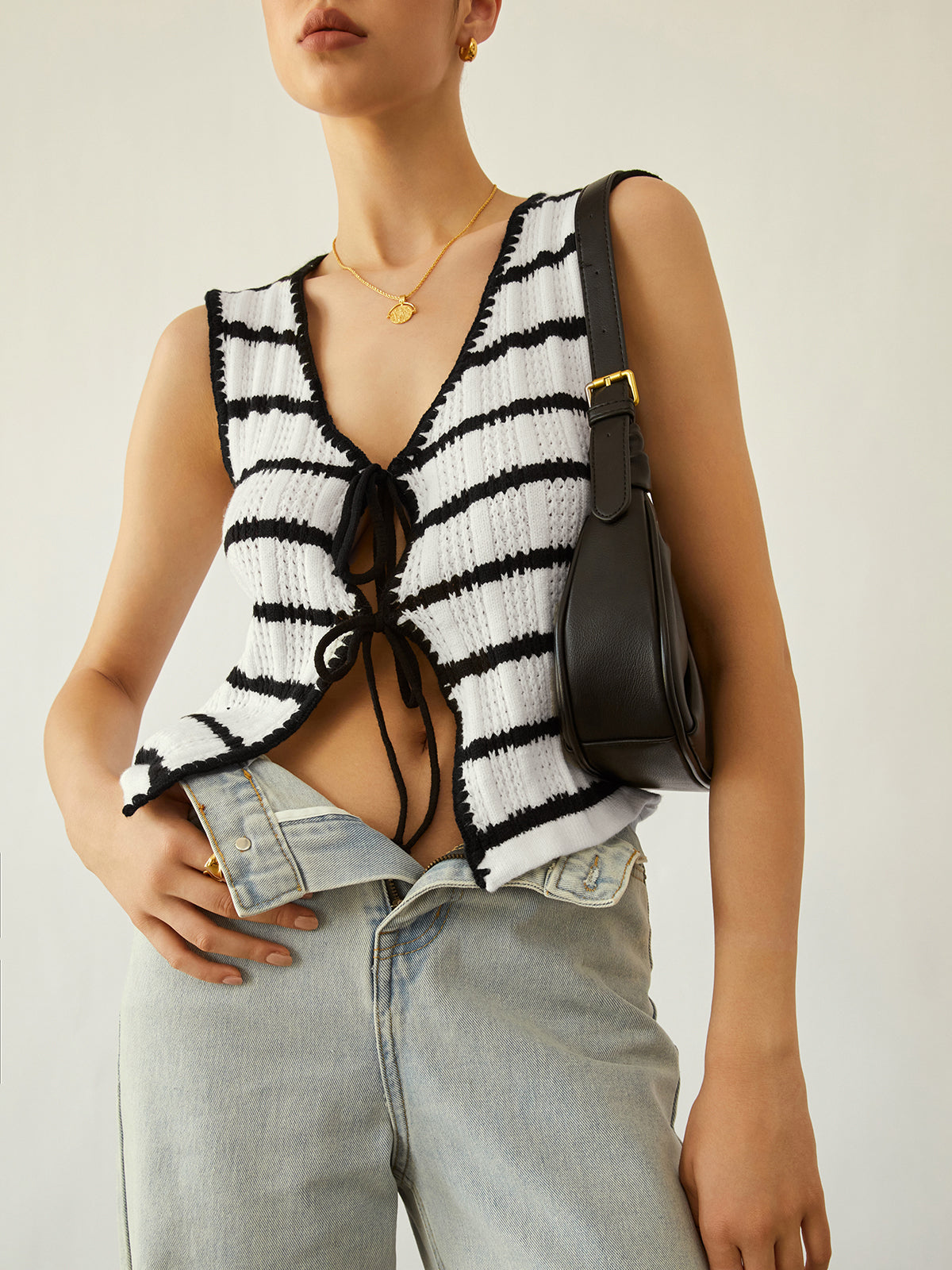 Knit Stripe Vest Crop Top