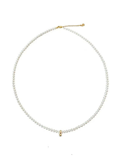 Elegant Natural Round Freshwater Rice Pearl Necklace