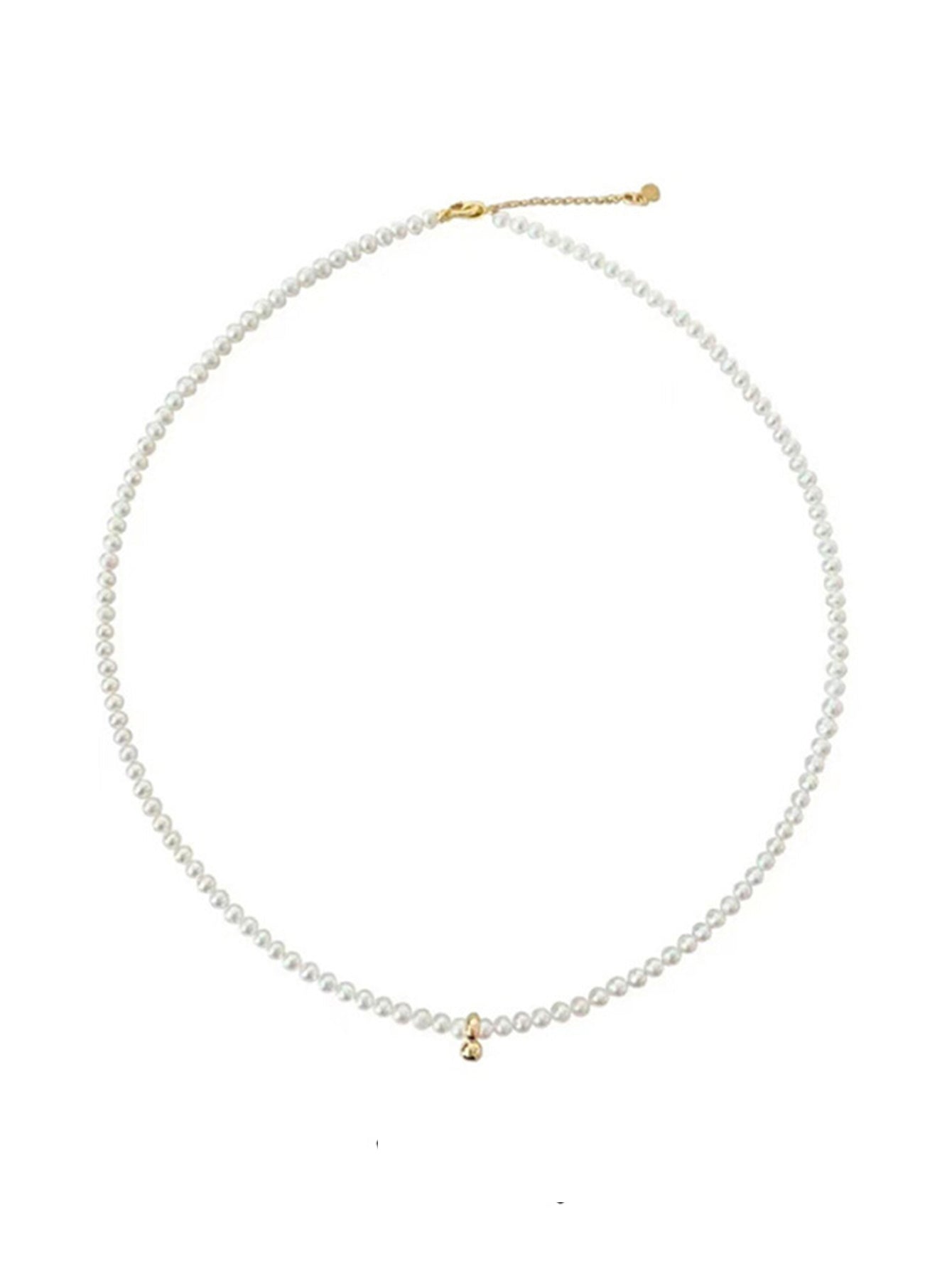 Elegant Natural Round Freshwater Rice Pearl Necklace