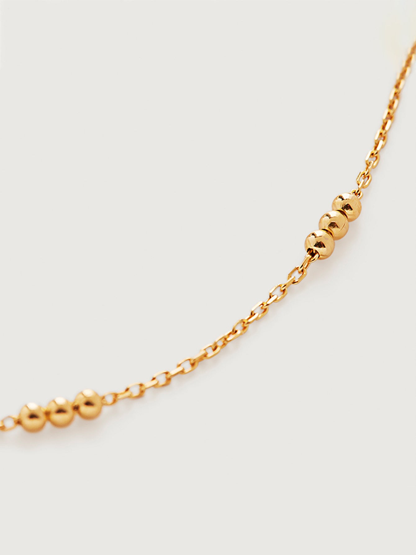 18K Gold Plated Triple-stranded Small Bead Necklace