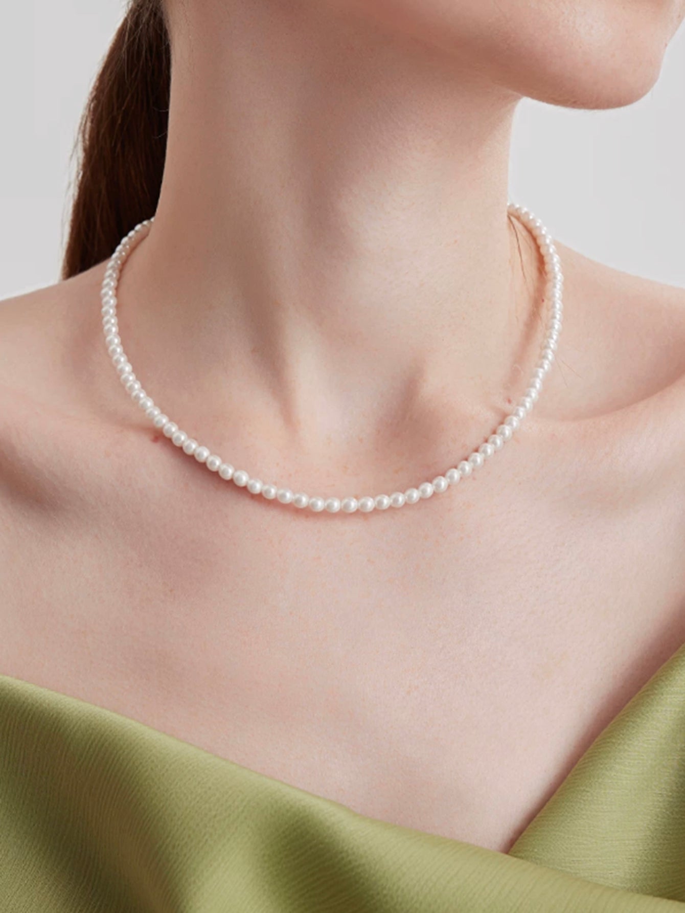 925 Sterling Silver Freshwater Pear Bead Necklace