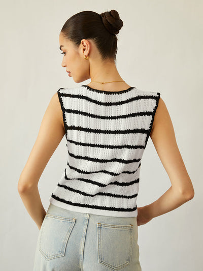 Knit Stripe Vest Crop Top