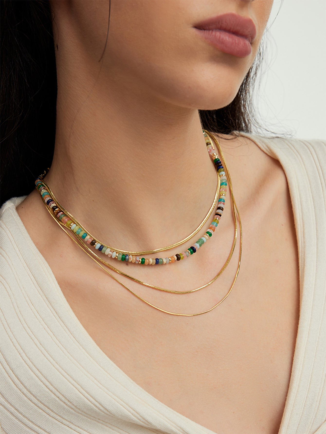 Boho Colorful Beaded Layered Necklace