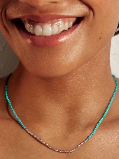 Boho 925 Silver and Turquoise Necklace for Women