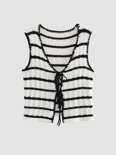 Knit Stripe Vest Crop Top