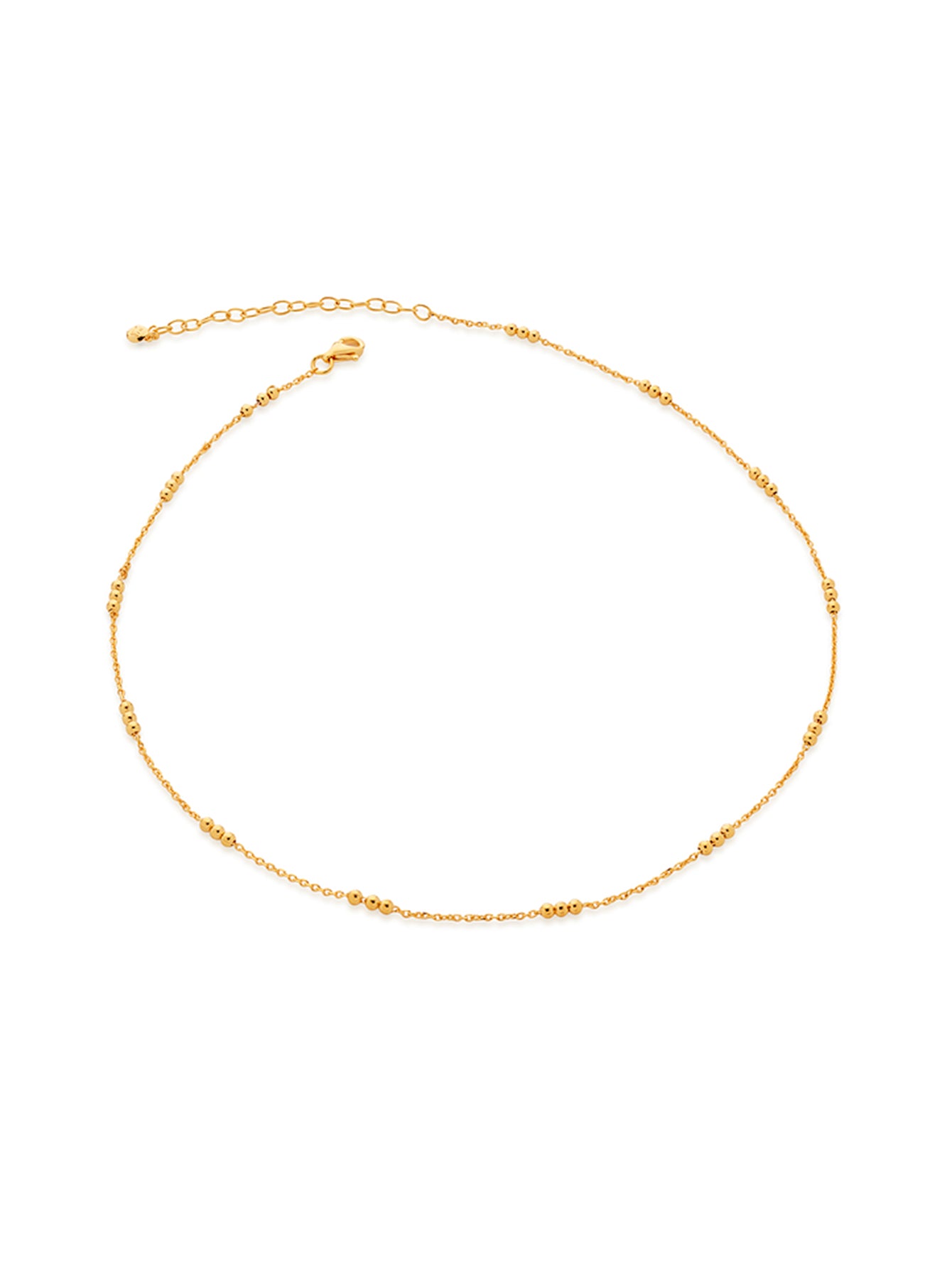 18K Gold Plated Triple-stranded Small Bead Necklace