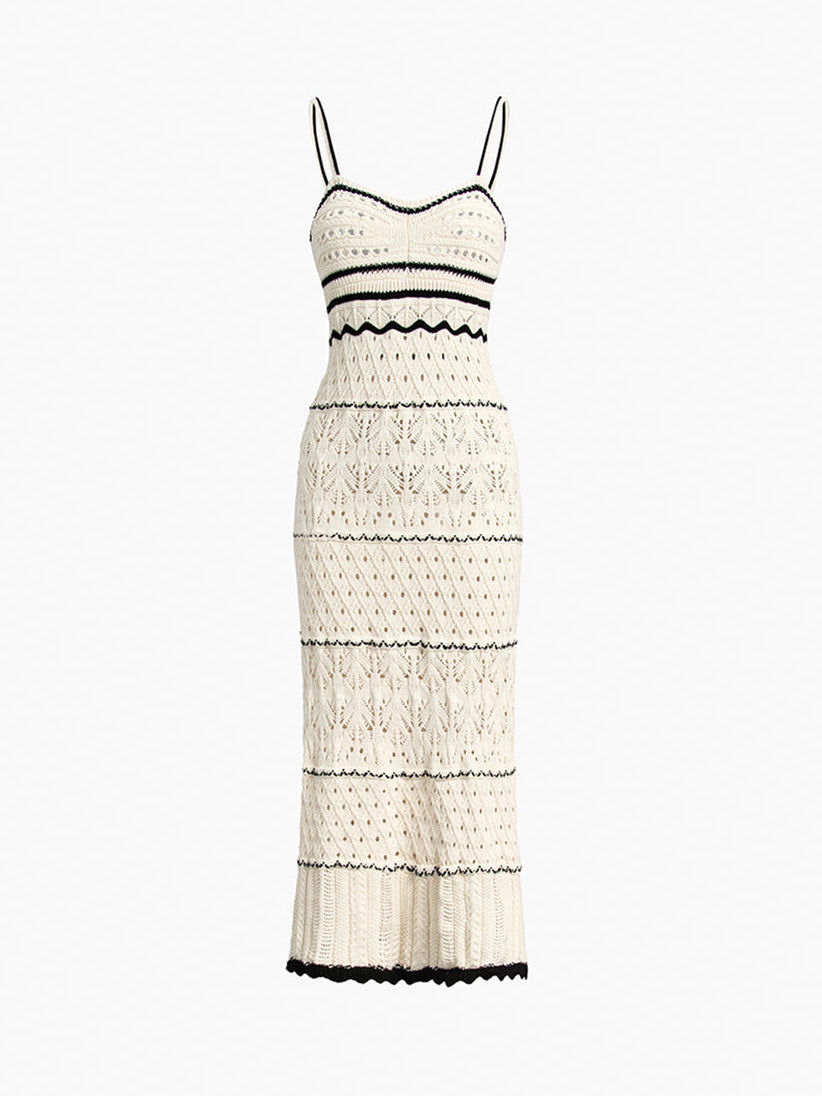 Paros Crochet Eyelet Midi Dress