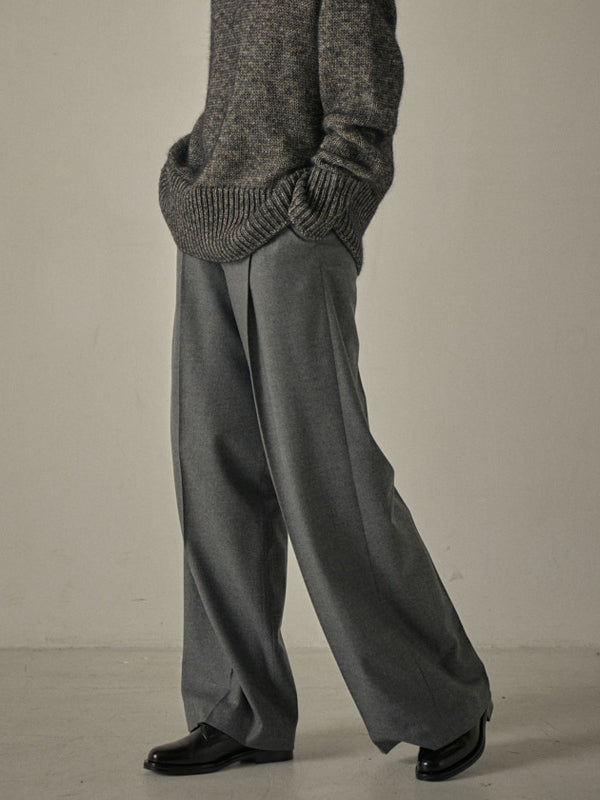 Oversized Wool High Waisted Wide Leg Pants