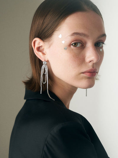 Shiny Rhinestone Dangle Earrings for Elegant Party