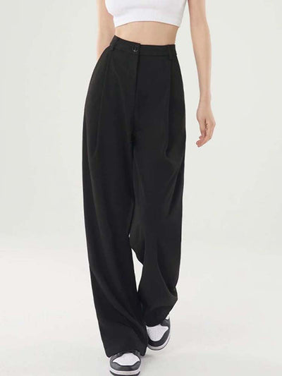 Oversized High Waisted Pleat Front Trousers