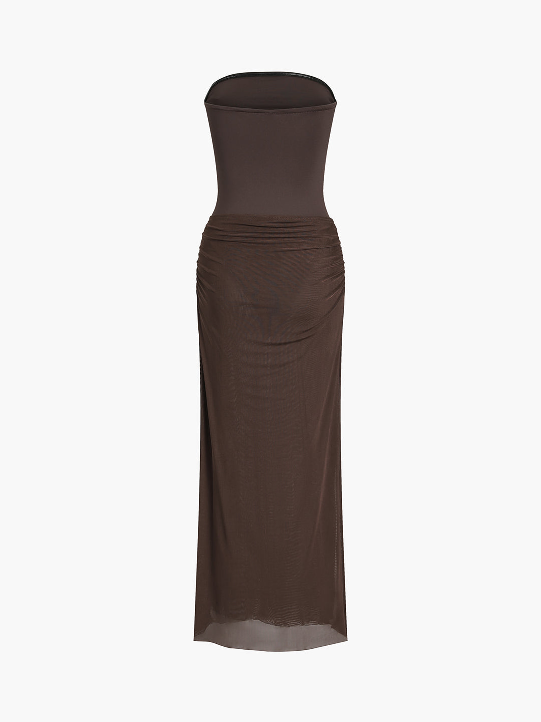 Strapless Mesh Tube Long Dress