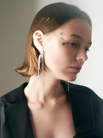 Shiny Rhinestone Dangle Earrings for Elegant Party