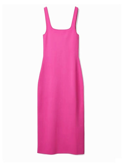 Slim Low Neck Sleeveless Knitted Midi Dress