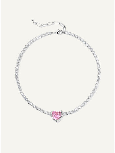 Birthday Party Choker Heart Crystal Necklace