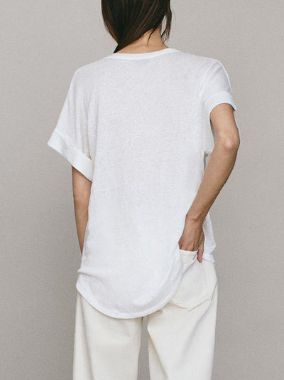 Solid Casual Round Neck T-shirt