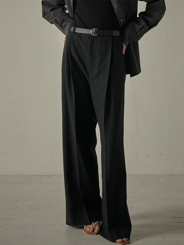 Oversized Wool High Waisted Wide Leg Pants