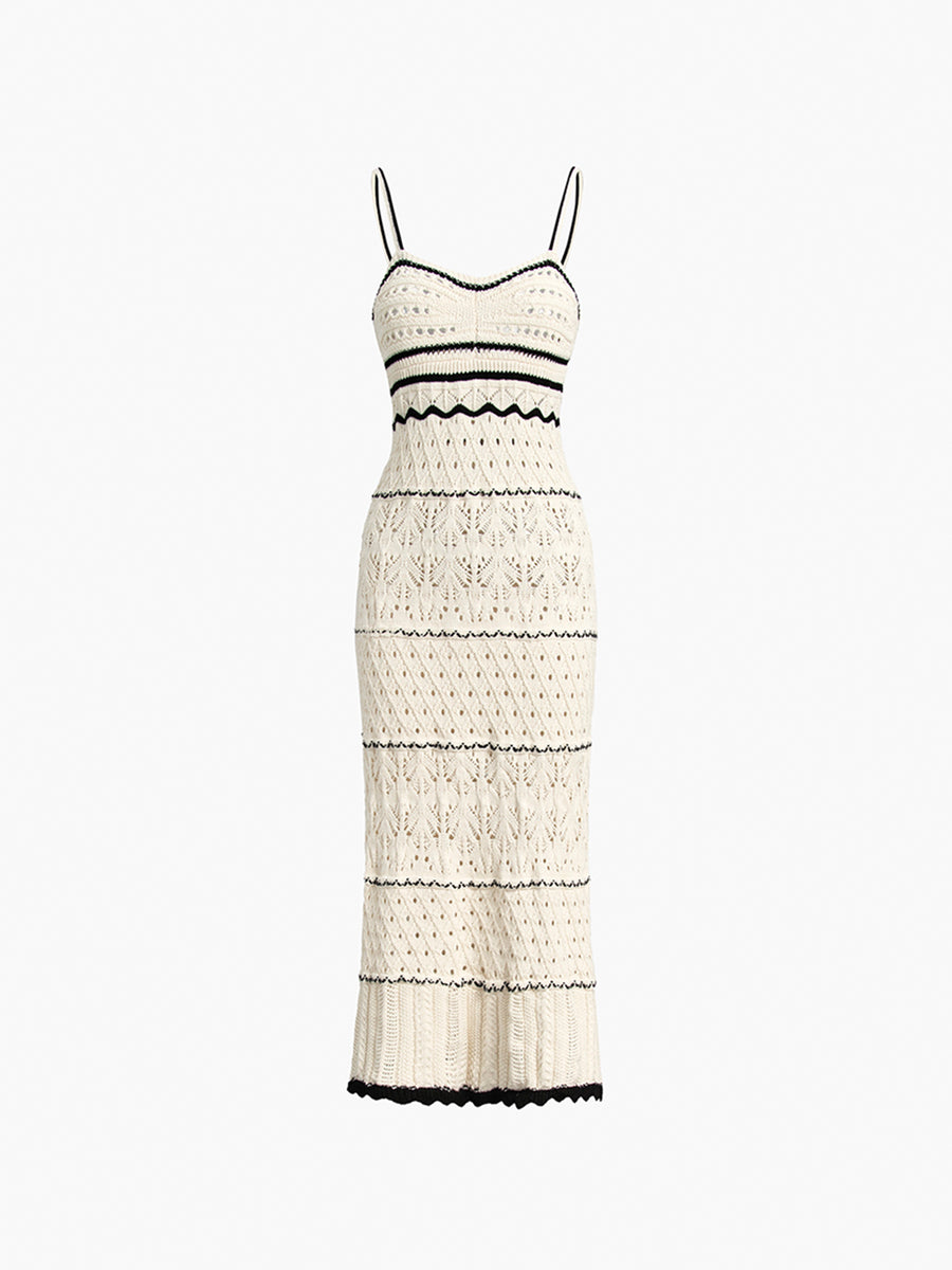 Paros Crochet Eyelet Midi Dress