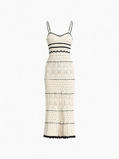 Paros Crochet Eyelet Midi Dress